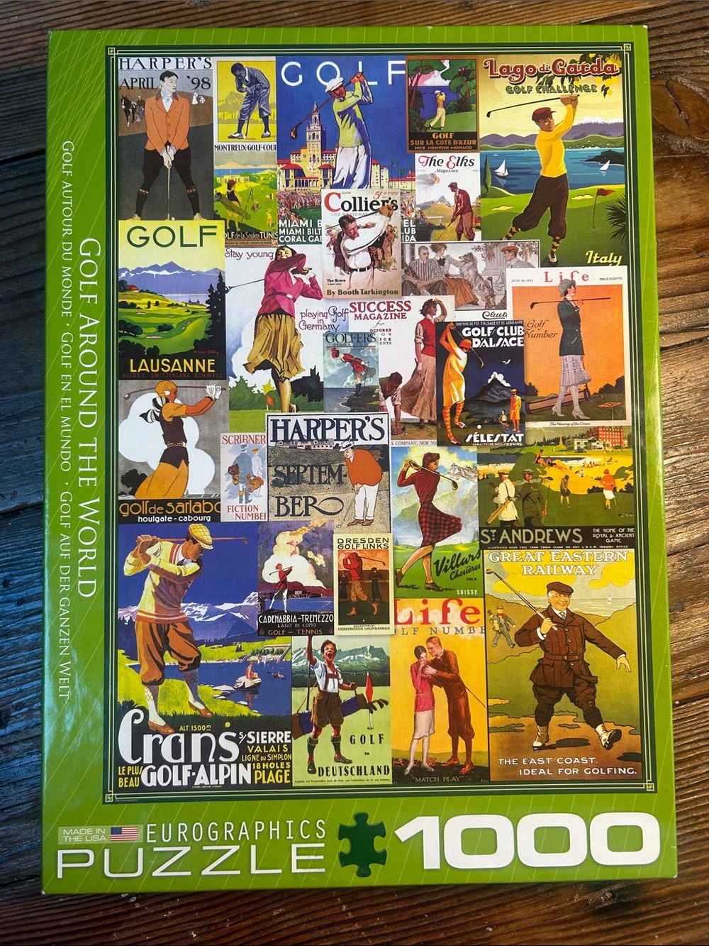 EuroGraphics 1000-Piece Golf Around the World Puzzle - Green Border
